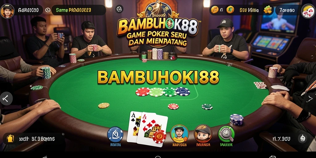 Screenshot BAMBUHOKI88 menampilkan momen seru permainan Poker yang mendebarkan.
