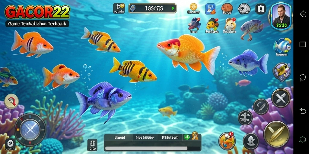 Tampilan gameplay seru dari GACOR22 saat menembak ikan.