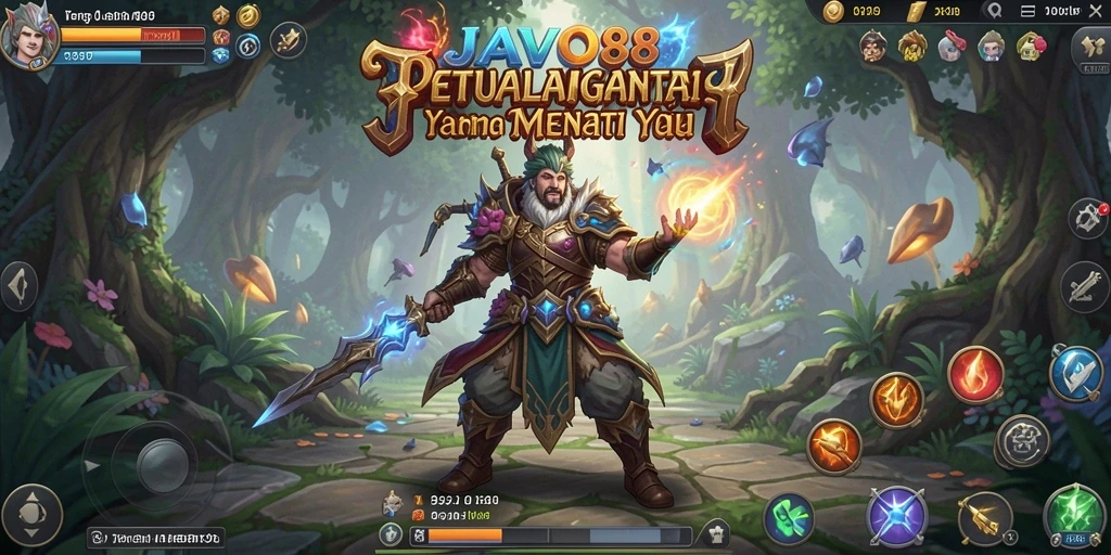 Screenshot gameplay fantastis dari petualangan RPG JAVO88.