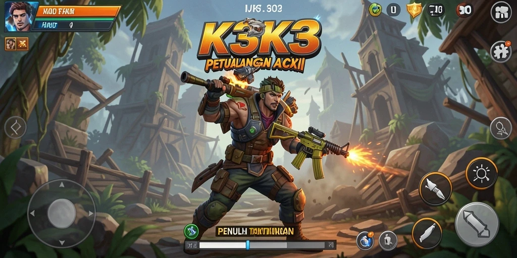 Screenshot K3K3 menampilkan aksi mendebarkan dalam gameplay.