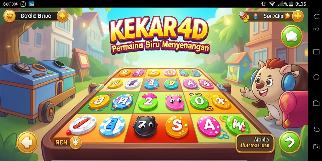 Tampilan gameplay KEKAR4D yang menggembirakan dan penuh warna.