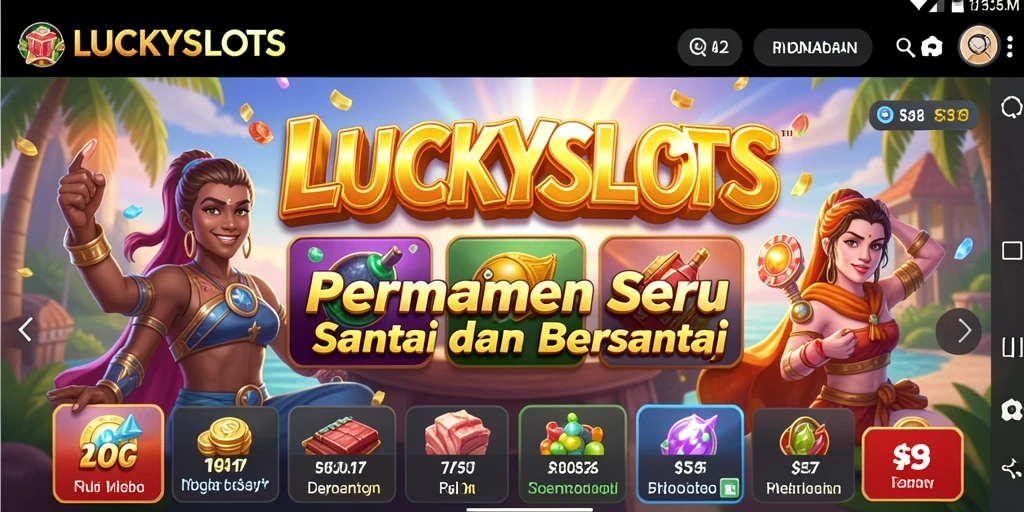 Tangkapan layar dari gameplay LUCKYSLOTS yang menyenangkan dan penuh warna.