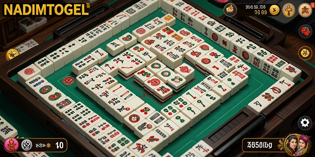 Tampilan gameplay seru dalam NADIMTOGEL dengan grafis Mahjong yang menawan.