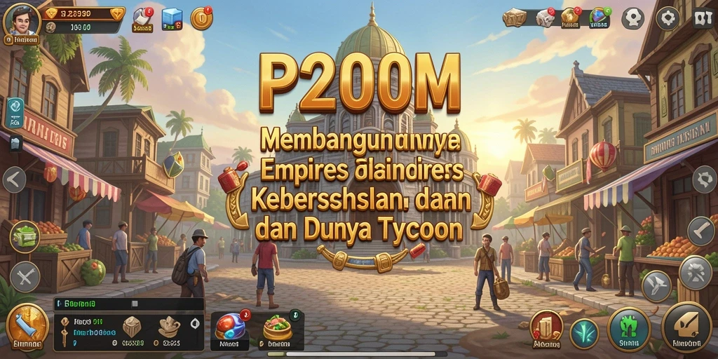 Screenshot utama P200M menunjukkan keseruan membangun empire bisnis Tycoon.
