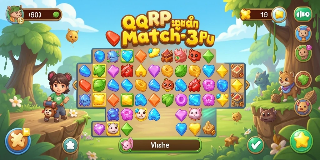 Tampilan gameplay menarik dari QQRP dalam kategori Match-3.