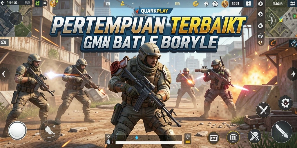 Tampilan gameplay QUARKPLAY yang menarik di arena Battle Royale.