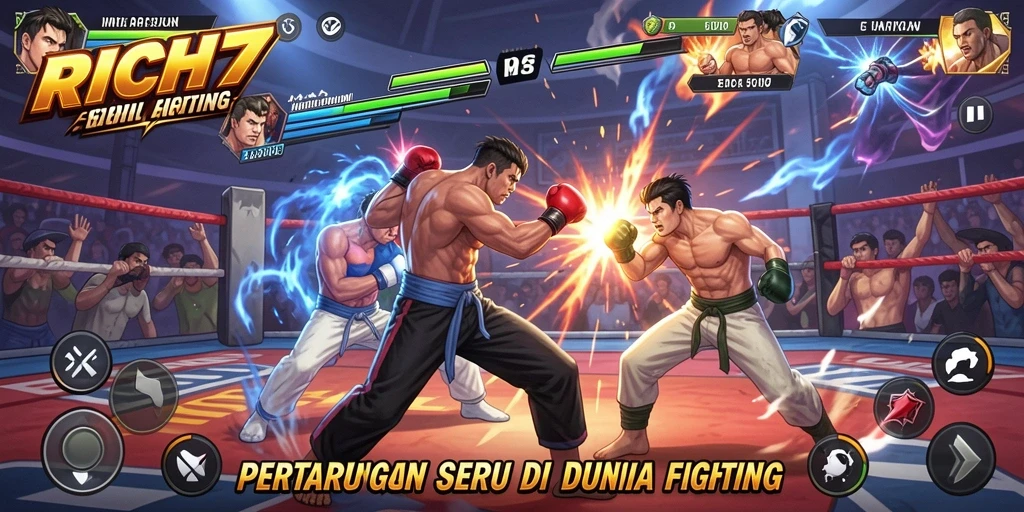 Screenshot RICH7: Pertarungan aksi seru dengan grafis yang memukau.