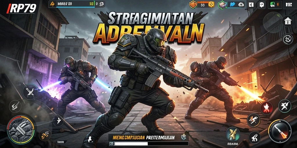 Tangkapan layar gameplay RP79 menampilkan pertempuran strategis yang mendebarkan.