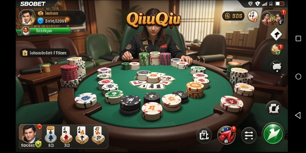 Tampilan menarik dari gameplay QiuQiu di SBOBET.