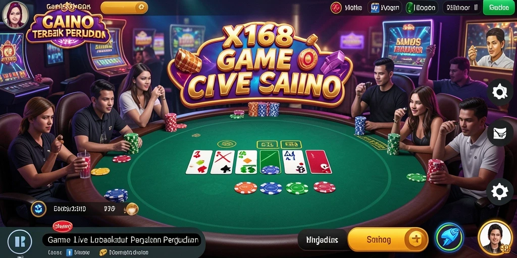 Tampilan antarmuka X168 yang menarik saat bermain Live Casino.