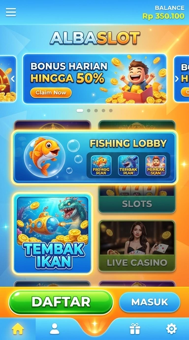 Screenshot fitur menarik dalam aplikasi albaslot.